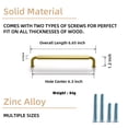 thumbnail image 6 of Goo-Ki 6.3" Hole Center Brushed Gold Kitchen Cabinet Handles, Closet Classic Zinc Alloy Drawer Pulls Dresser Hardware for Bedroom， 6 Pack, 6 of 9