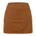 thumbnail image 4 of Iugvhana Womens Skorts with Pockets Lightweight Tummy Control Plus Size Skorts for Women High Waist Solid Color Athletic Sports Skirt Shorts Coffee S, 4 of 5
