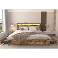 thumbnail image 3 of King Bed Frame with Storage Headboard and Charging Station | Solid construction, drawers, LED lights, noise-free support, 3 of 5