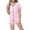 Pink, variant on WOYY Toddler Girls Pajamas Solid Short Sleeve Button Shirt Shorts Sleepwear, Sizes 2-13