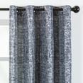 thumbnail image 3 of Chanasya 2-Panel Floral Jacquard Textured Dark Blue Curtains with Grommets for Windows Living Room Bedroom Office - Partial Room Darkening Drapes for Privacy and Decor - 52 x 84 Inch Long - Dark Blue, 3 of 7