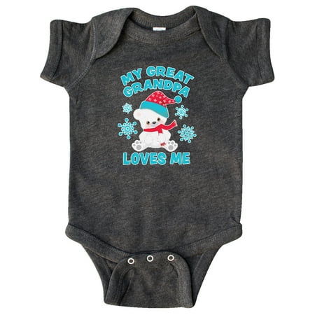 

Inktastic Polar Bear My Great Grandpa Loves Me in Santa Hat Gift Baby Boy or Baby Girl Bodysuit