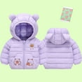 thumbnail image 3 of Kiijoy Boys Winter Padded Coat Cartoon Hooded Puffer Jacket Zip Up Outerwear, Sizes 18-24M, 3 of 3