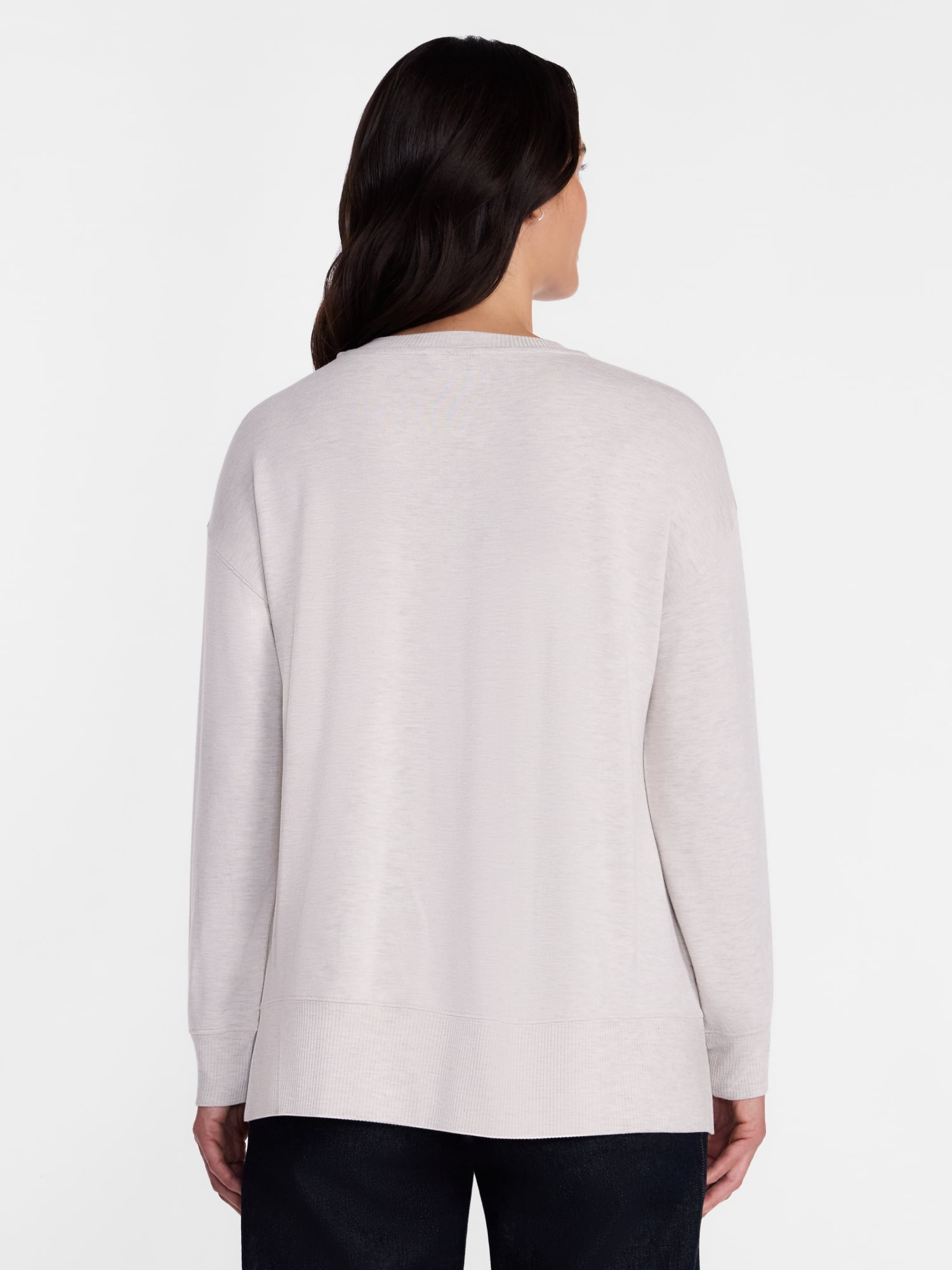 Time and Tru Women's and Women's Plus French Terry Tunic Sweatshirt, Sizes XS-XXXL