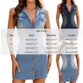 thumbnail image 4 of Vivianyo HD Women's Denim Mini Dress Lapel Sleeveless, Jean Dress for Women Button Front Fitted Bodycon With Chest Flap Pockets , Women's Light Blue, Sizes S-XL, 4 of 7