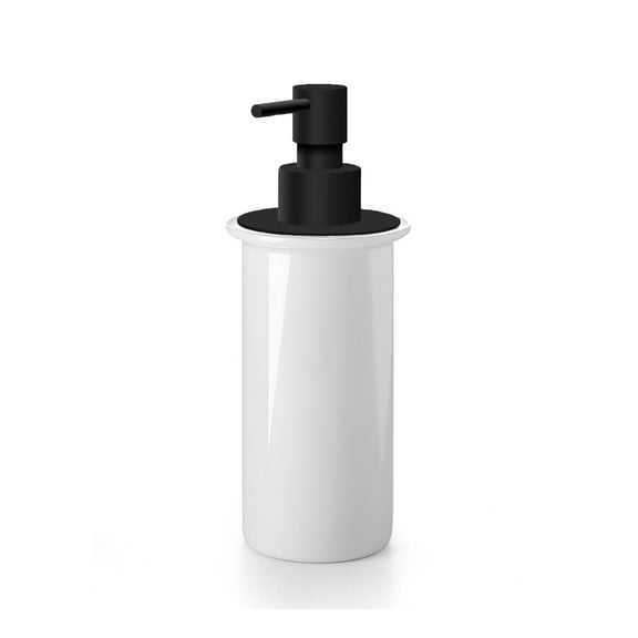 Ws Bath Collections Saon 55006.09 Saon Ceramic White Soap Dispenser - Black