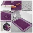 thumbnail image 6 of Dark Purple Retro Greek Key Bath Mat 3 Piece Bathroom Rug Set,Geometric Greece Ancient Farmhouse Non Slip Bath Rug Contour Mat and Toilet Lid Cover,Absorbent Shower Mats Soft Bath Rugs and Mats Sets, 6 of 8
