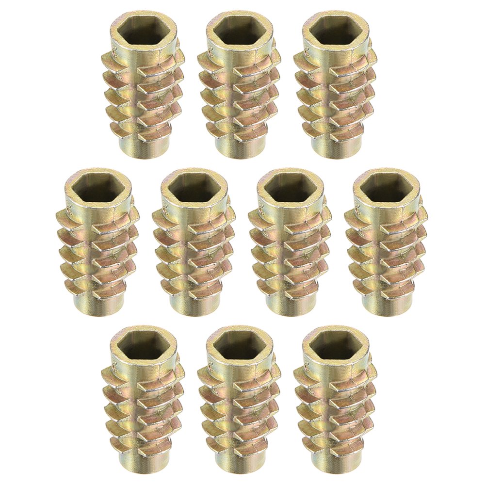 Threaded Insert Nuts Zinc Alloy HexFlush M6 Internal Threads 20mm