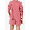 thumbnail image 2 of TheMogan Women's PLUS Cotton Terry Long Sleeve Oversized Top & Drawstring Shorts SET, 2 of 7