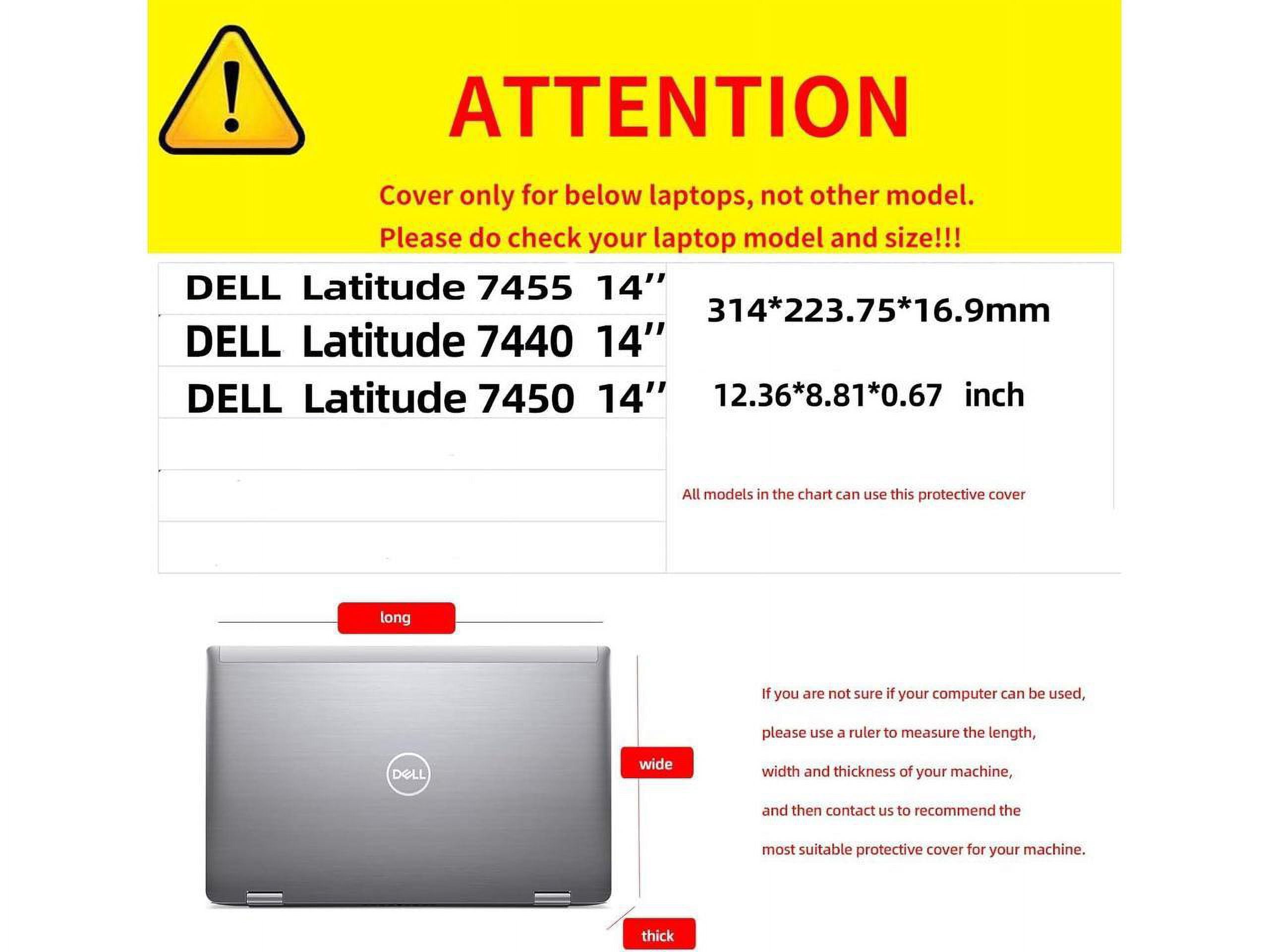 for Dell Latitude 7455 14'' Laptop Case and Latitude 7450/7440 Drop Resistant Leather Case 2-in-1 PU Leather 14" Laptop Sleeve