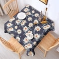 thumbnail image 2 of Dark Blue White Flower Pattern Square Tablecloth,Waterproof Square Table Cover,Wipeable Spillproof Washable Table Cover for Home Kitchen Party Decor 60"x60"(152x152cm), 2 of 6