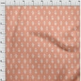 thumbnail image 3 of oneOone Cotton Poplin Twill Peach Fabric Geometric & Floral Block Dress Material Fabric Print Fabric By The Yard 56 Inch Wide, 3 of 4