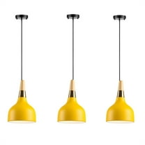 JLOWCO 3 Light Pendant Lighting for Kitchen Island Farmhouse,led Hanging Over Dining Table Ceiling Lights for Kitchen,Hanging Light Fixture Yellow (LED Bulb Include)