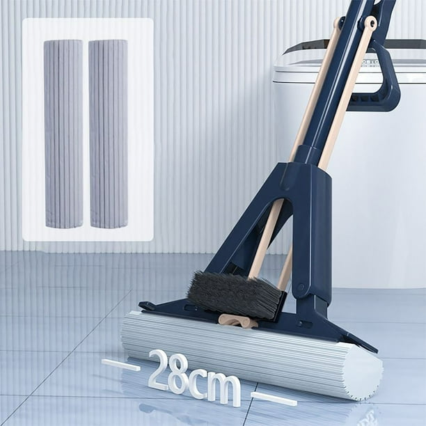 Trapeador de esponja plegable absorbente con cepillo Trapeador de mano