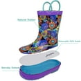 thumbnail image 4 of Landchief Toddler Rain Boots, Kids Rain Boots Waterproof Rubber Boots for Girls and Boys with Fun Patterns and Easy-On Handles, Size 13, Purple Floral, 4 of 7