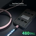 thumbnail image 6 of Esoulk 6ft USB-C to USB-C 100W 5A 20V Fast Charging/Data Sync Nylon Braided Cable for Google Pixel 8a - Pink, 6 of 9