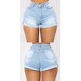 thumbnail image 2 of Women's Rolled Hem Denim Shorts in Washed Denim, 2 of 2