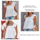 thumbnail image 5 of Camisas sin mangas para mujer, cuello cuadrado, volantes, color puro, moda informal para el trabajo, citas, blanco XXL, 5 of 6