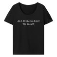 thumbnail image 1 of Camiseta para mujer moda simple recuerdo disfraz ligero cuello redondo camiseta básica S, 1 of 8