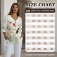 thumbnail image 7 of Xoenoiee Koi Fish Lotus Leaves Print Summer Linen Shirts for Women Button Down V Neck 3/4 Sleeve T-Shirt Blouse Casual Loose Basic Tunic Tops 2026, 2XL, 7 of 7