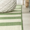 thumbnail image 6 of JONATHAN Y SANTA MONICA 3 x 5 Area Rug, Negril Two-Tone Wide Stripe - Green/Cream, SMB203D-3, 6 of 9