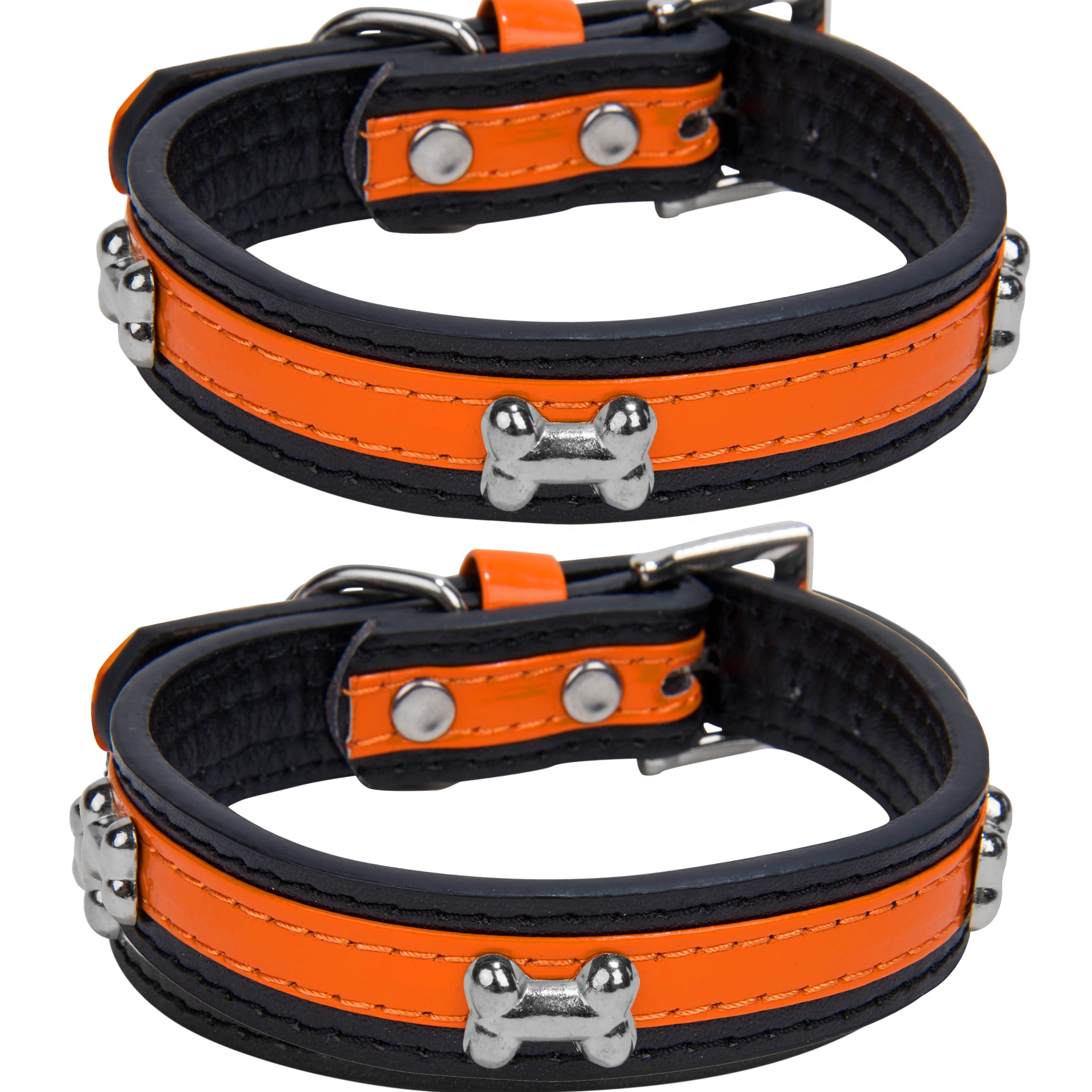 2 Pack of Classic Pet Comfy Adjustable Puppy Bone Dog Collar Walmart