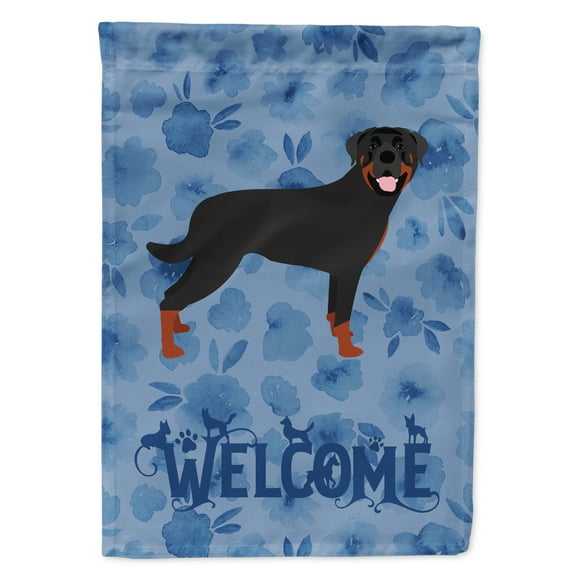 Carolines Treasures CK6098GF Rottweiler Welcome Flag Garden Size Small multicolor
