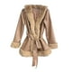 thumbnail image 4 of Chaquetas y abrigos de piel sintética sin capucha y manga larga para mujer, cárdigan liso con cuello alto, chaqueta de plumas, abrigo acolchado, 4 of 4