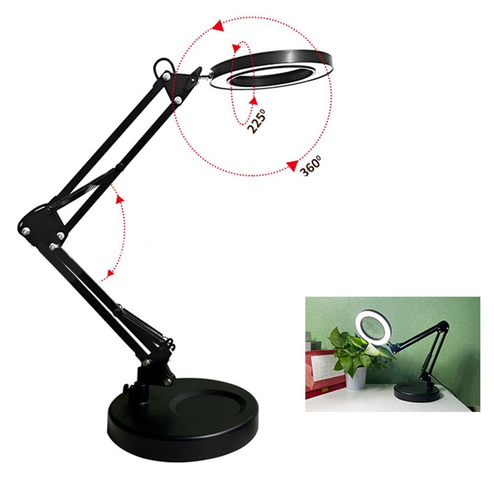 Professional Grade Led Magnifying Lamp Offering Flexible Lighting Modes Black A Fangkenuo
