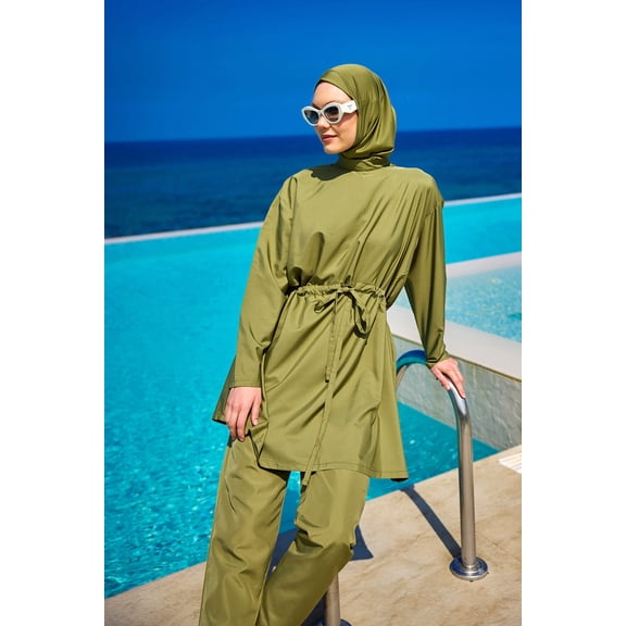 Andalus Full Coverage Burkini Set With Front Ruching A2502-5