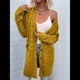 thumbnail image 5 of Suéter Cárdigan de Larga para Mujer, Otoño e Invierno, Tejido de Punto , con Botones Delanteros, Abrigo Amarillo L, 5 of 7