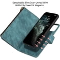 thumbnail image 5 of Wallet Case Compatible with iPhone 11 Pro,[6 Card Slots] [Wrist Strap] [Stand Feature] Detachable 2 in 1 Magnetic Zipper Leather Slim Cover Case for iPhone 11 Pro,5.8 inch Blue, 5 of 14