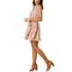 thumbnail image 4 of Vestido sin mangas de media abertura con estampado floral para mujer Inspire Chic, largo hasta la rodilla, con cinturón, color rosa claro y azul floral, 4 of 8