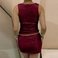 thumbnail image 6 of Drses‌‌ Women's ‌‌Sequin Two-Piece Set - Sleeveless Vest & Bodycon Mini Skirt, 6 of 7