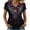 Black, variant on 4th of July Shirts Women 250th Anniversary V Neck Short Sleeve Patriotic Tshirt American Flag Cross Butterfly Graphic Tee Tops