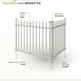 thumbnail image 4 of 41in H x 44in W (2 Panels) No Dig Zippity Burbank Fence Kit, No Dig Fence Panels, White Vinyl Fences for Yard, Temporary Fence for Backyard, White Picket Garden Border, DIY Fence ZP19057, 4 of 15