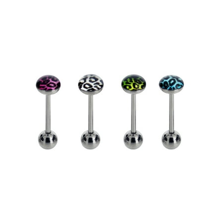 Body Magic Surgical Stainless Steel 16 Gauge 3pc Barbell in Animal Prints Set