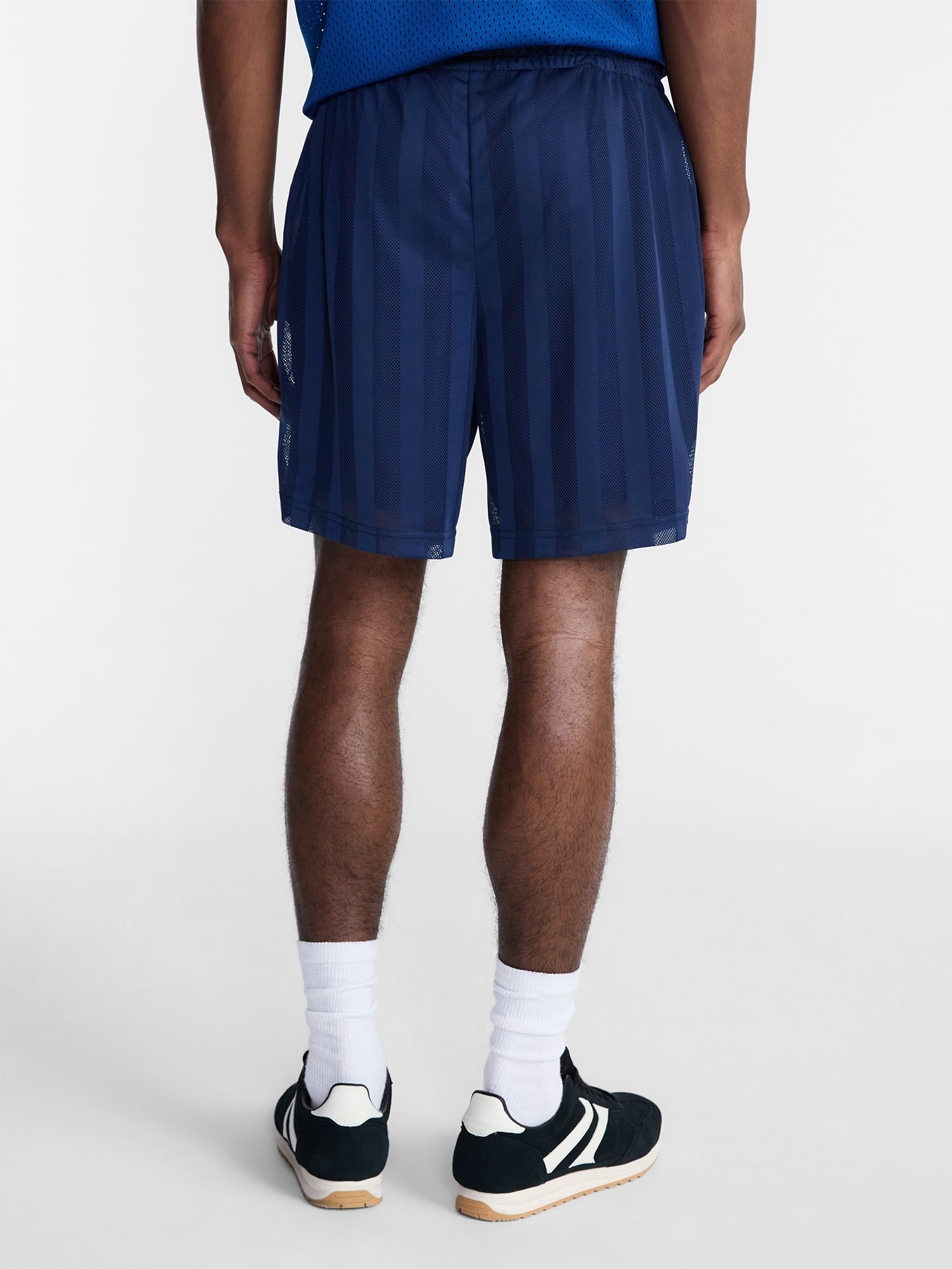 No Boundaries Men's & Big Men's Striped Mesh Shorts, 6.5" Inseam, Sizes XS-5XL