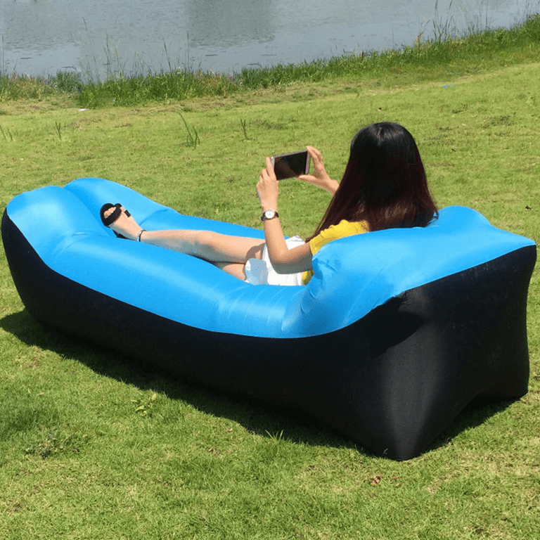 Inflatable Lounger Features Pillow