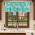 thumbnail image 6 of 2 Pack Valances for Window, Teal Coastal Short Curtains for Kitchen Bedroom Living Room, Nautical Beach Starfish Coral Summer Rod Pocket Small Window Treatment Valance Drapes 60 x 18 Inch, 6 of 8
