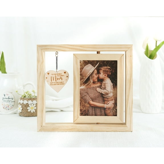 Rotating Mom Picture Frame, Best Mom Photo Frame, Mother’s Day Gift, Custom Frame for Grandma, Personalized Family Keepsake, Gift for Mom or Daughter