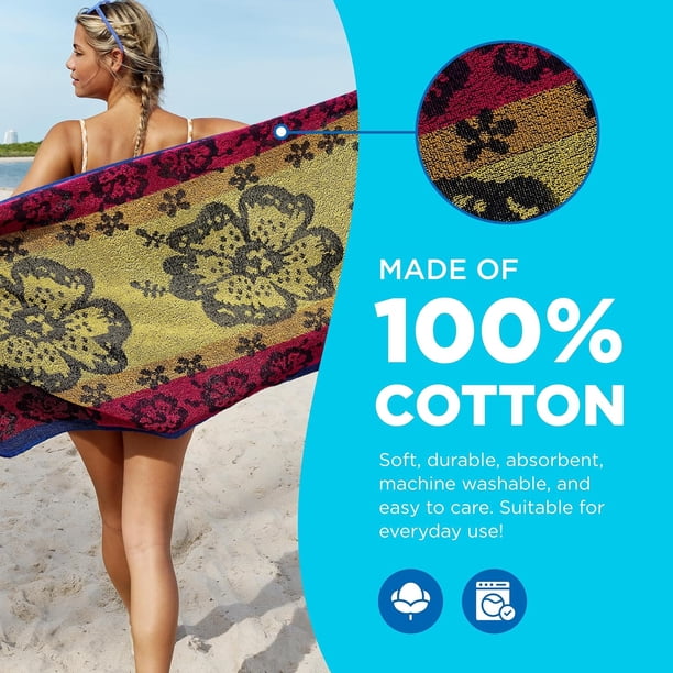 Kaufman - 12 Pack Terry Beach & Pool Towel of Assorted Colors