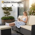 thumbnail image 7 of UDPATIO Outdoor Conversation Set,9 Pieces Patio Furniture Set, All-Weather Wicker Rattan Outdoor Sectional Sofa Set with Ottoman and Swivel Chairs for Poolside, Backyard，Black Wicker Beige Cushions, 7 of 7