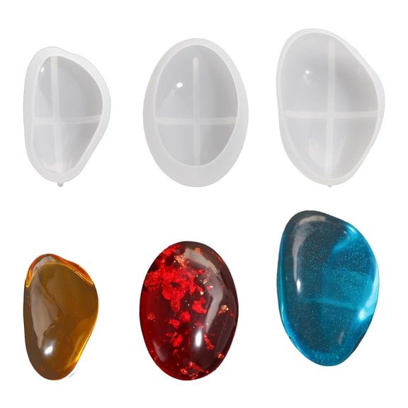 Multipurpose Stone Molds Set of 3 Sturdy Silicone Craft Supplies Decoration for Cement and Resin Crafting Household