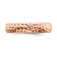 thumbnail image 4 of 925 Sterling Silver Rose Gold Stackable Ring Textured Fancy/, 4 of 8
