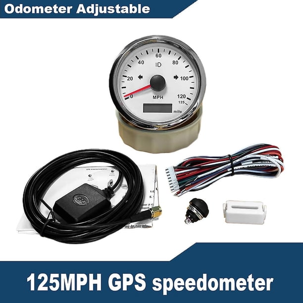Waterproof 85mm Gps Speedometer 0-125 Mph 0-160 Mph 0-200 Mph For Snowmobile Motorcycle Atv Utv Total Mileage Adjustable 12v 24v