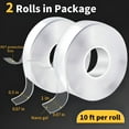 thumbnail image 2 of ICERUN 2026 New Heavy Duty Double Sided Adhesive Tape,Double Stick Mount (2 Rolls,Total 20Ft),Clear Double Sided Wall Tape Strips,Removable Poster Tape for Home,Office,Car,Outdoor Use, 2 of 4