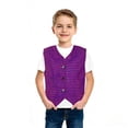 thumbnail image 1 of PMVFHDE Veste de Danse à Paillettes pour Enfants pour Performance sur Scène et Fête de Rue Violet, 6-7 Ans, 1 of 5