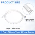 thumbnail image 2 of Silicone Tubing, 0.59" ID. 0.79" OD. 3.28 ft Length Tube with Clamps, Clear, 2 of 6