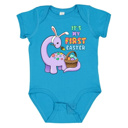 

Inktastic It s My 1st Easter Dinosaur Painting Eggs Gift Baby Boy or Baby Girl Bodysuit